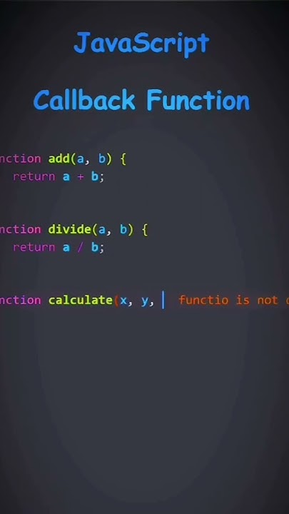JavaScript Callback Function - YouTube