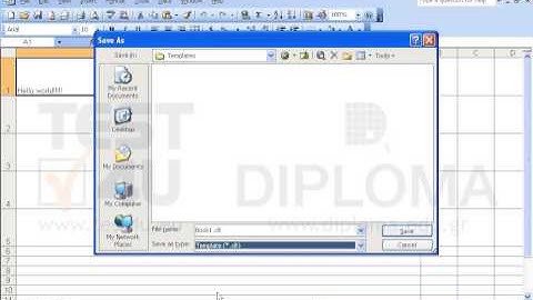 Save the active workbook using the name mytemplate.xlt as template in the IL-ates\Excel folder...