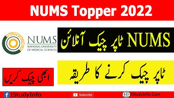 NUMS Topper 2022