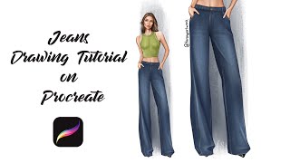 How to Draw Jeans: Create Denim and Stitching Brushes on Procreate