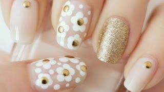 ✿ Marc Jacobs Daisy Inspired Nails (dotting tool or bobby pin!) ✿