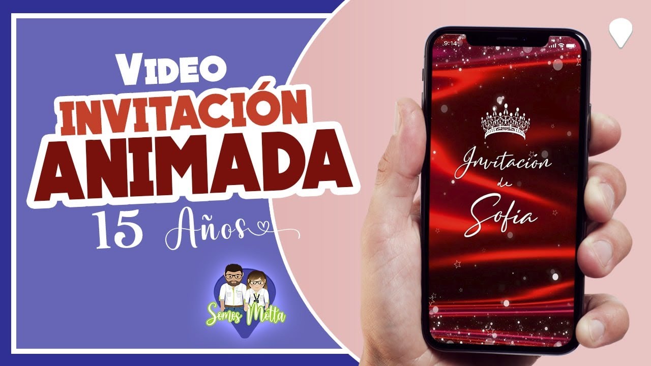 INVITACIÓN QUINCE AÑOS ROJO TORNASOL Somos Motta, image size:1280x720