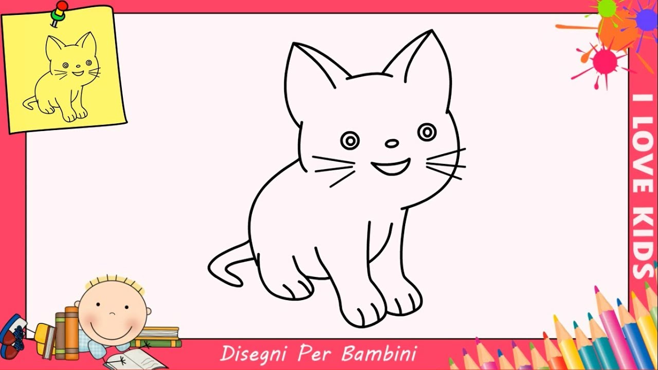 Come Disegnare Un Gatto Facile Passo Per Passo Per Bambini 3