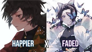 「Nightcore」→ Happier x Faded (Switching Vocals) (Lyrics) ♪