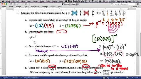 301.5 Setting up for Alternating Group