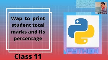 PROGRAM TO PRINT STUDENT TOTAL MARKS  AND ITS PERCENTAGE .. IN PYTHON.