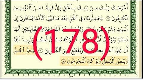 سورة الأنفال رقم الصفحة 178 مجود بصوت القارئ الشيخ أيمن سويد حفظه الله