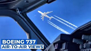 "Sharing the Sky" - A Boeing 737 Cockpit Film | Air to Air from the Cockpit | 1000ft RVSM Separation