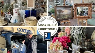 Goodwill Mega Haul! Thrift with Me! Thrifting for Vintage to flip for profit - Reselling Shop Tour