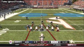 NCAA Football 13 Gameplay: Duke vs. Virginia Tech (Xbox 360)