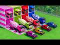 Colors Garage – ALL MIXER TRUCK WITH DOUBLE FLATBED TRAILER TRUCK, PETERBILT, JEEP, BRONCO – FS22