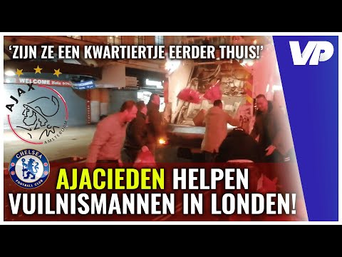 PRACHTIG! 🙏🏻 Ajax-fans helpen VUILNISMANNEN in Londen: 'Die mannen hebben het ook zwaar!' 🗑️👏👏