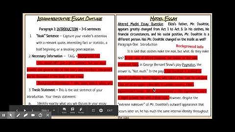 Pygmalion Argumentative Essay Screencast - Google Slides