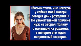 видео: Возьми такси, мне некогда, у собаки моей матери день рождения  Муж не забрал Полину из роддома картинка: Возьми такси, мне некогда, у собаки моей матери день рождения  Муж не забрал Полину из роддома