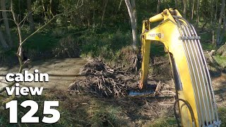 Beaver Dam Removal With Excavator No.125  Mud Scooped With A Excavator Bucket Like Butter