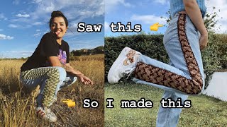 How To Crochet On Denim | Crochet Upcycle Jeans | Custom Denim Jeans | DIY Jeans | #upcyclejeans
