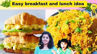 5min Special recipe 😱 | Egg croissant sandwich | Paneer green peas pulao | a tasty day in my life😋