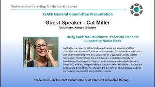 SSAFE Guest Speaker from Xerces - Native Bees