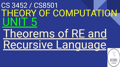 5.14 Theorems of RE and Recursive language in Tamil