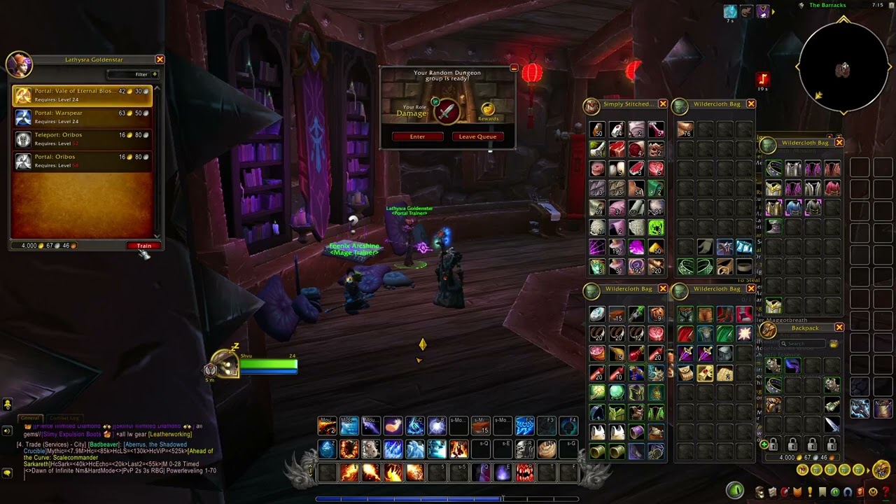 Fresh class 1-70 Mage portals trainer. WoW Dragonflight