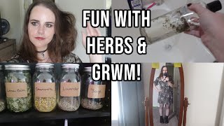 restocking my herbs + making herbal bath oil + get ready with me to go out ~ daily vlog