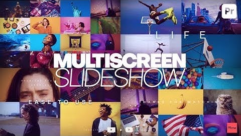 Premiere Pro Template: MultiScreen Slideshow + Free Font