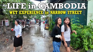 HIDDEN NARROW STREETS at LANDFILL AREA WET EXPERIENCE in PHNOM PENH CITY, CAMBODIA | [2K] Walk Tour