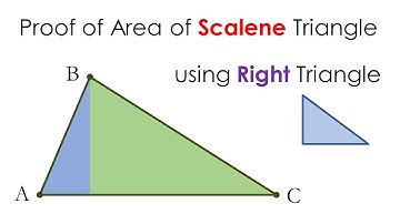 Proof of Area of Scalene Triangle, using Right Triangle  ||  Scalene Triangle = 1/2 x Height x Base