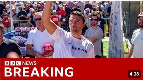 US right-wing influencer Charlie Kirk shot dead on Utah campus - gunman at large | BBC News