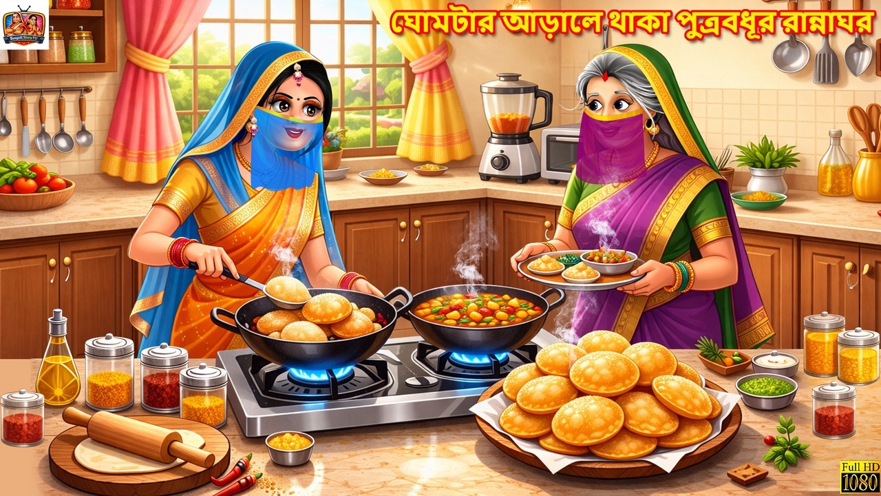 Ghōmaṭāra āṛālē thākā putrabadhūra rānnāghara | Bengali Stories | Bengali Moral Story |Cartoon Video