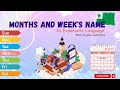 Days of the week, and month of the year name in Esperanto Language