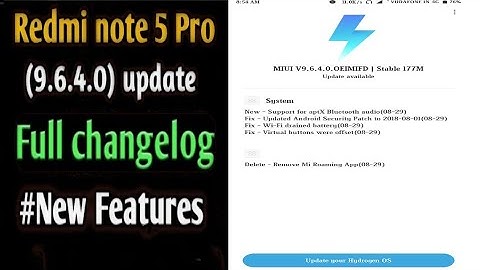 Redmi note 5 Pro latest update MIUI V9.6.4.0