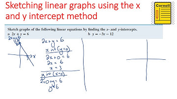 Sketching linear graphs using the x and y intercept method examples