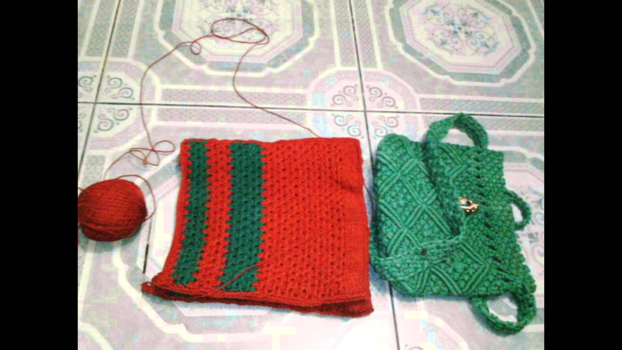 Contoh Membuat Tas Rajut untuk Pemula Versi 1 - YouTube