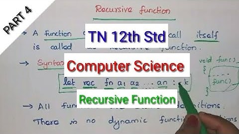 12th Std|Computer Science| Recursive Function |TN New Syllabus|Shyni Pradeep