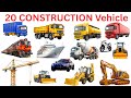 20 Vehicles For Kids | Learn Transport Names with Pictures &amp; Sounds | English &amp; Hindi |