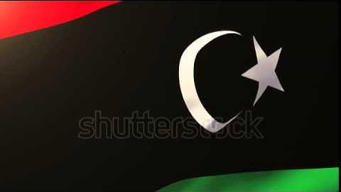 Libya flag waving in the wind. Looping sun rises style. Animation loop Stock video by