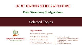 Details Selected Topics | Algorithms | Unit 7-16 | UGC NET Computer Science | FFT, String Matching Guide