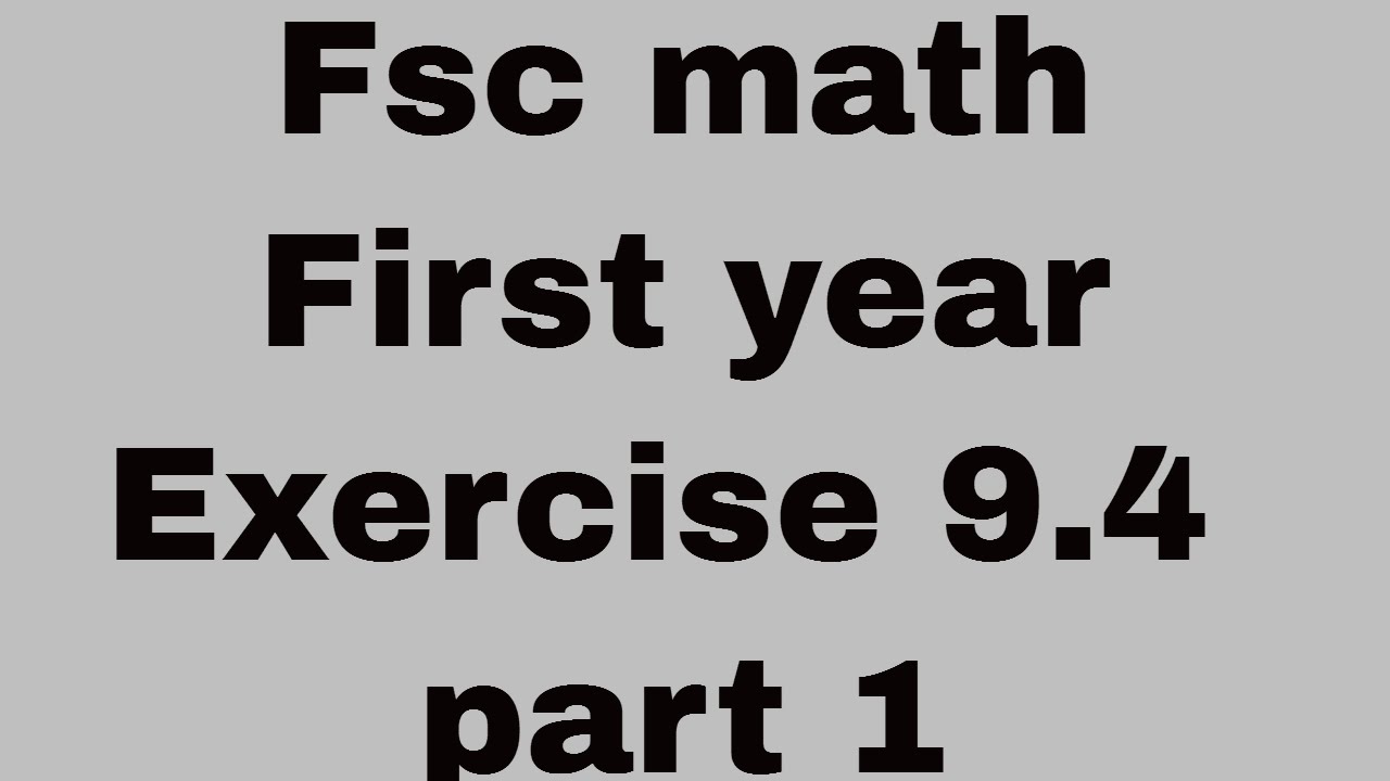 Fsc 2nd Year Math Notes Fsc 2nd Year Math Notes