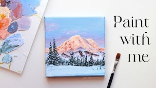 PAINT WITH ME: Snowy Winter Landscape ❄️ Acrylic Painting Ideas for Christmas 🌲