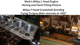 Mark's Willys L 134 Engine Honing........ Willys F Head Crank Grinding by metalshaper 1,418 views 9 months ago 8 minutes, 39 seconds