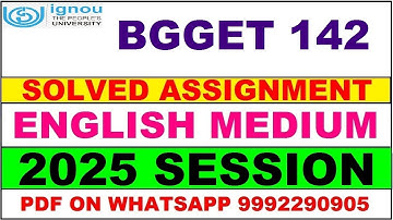 BGGET 142 solved assignment 2025 in English | BGGET 142 solved assignment 2025 | ignou BGGET142 2025