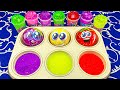 Satisfying ASMR | Color Tray Circle Full of Magic Rainbow Slime with Fruit Balls Cutting Video