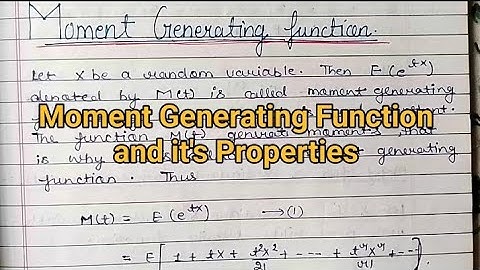 Moment generating Function||Mathematical statistics||