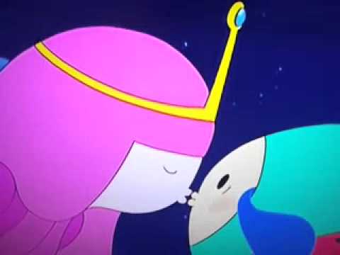 adventure time finn and princess bubblegum kiss on the lips