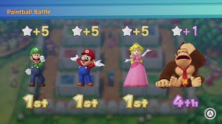 Mario Party 10 (Whimsical Waters) #155 Donkey Kong vs Luigi vs Mario vs Peach (Player 1)