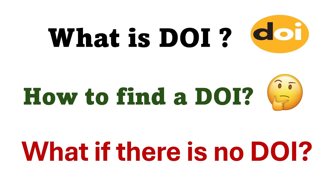 How to find doi of journal article youtube