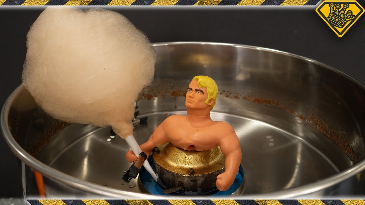 ⁣Putting Stretch Armstrong Into a Cotton Candy Machine