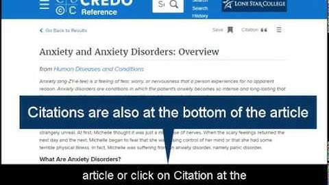 MLA Citations in the Credo Reference database