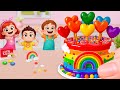 Miniature Rainbow Cake Tutorial 🌈 Satisfying Tiny Rainbow Cloud Heart Cake Recipe 💕 Yummy Teeny